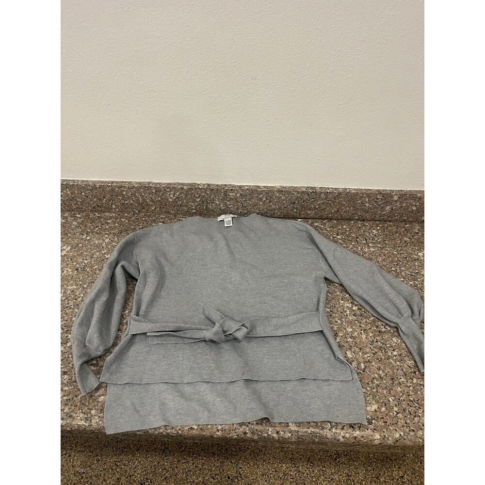 Magaschoni Gray Tiered Tie-Waist Pullover Sweater  Women’s - Size S